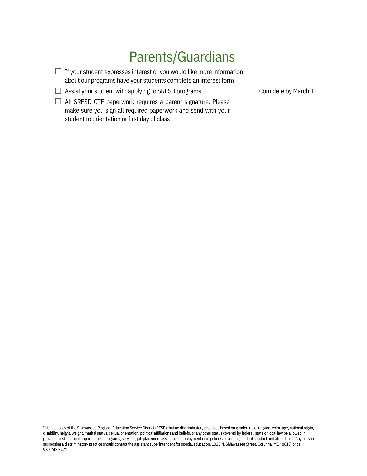 CTE 23-24 enrollment checklist