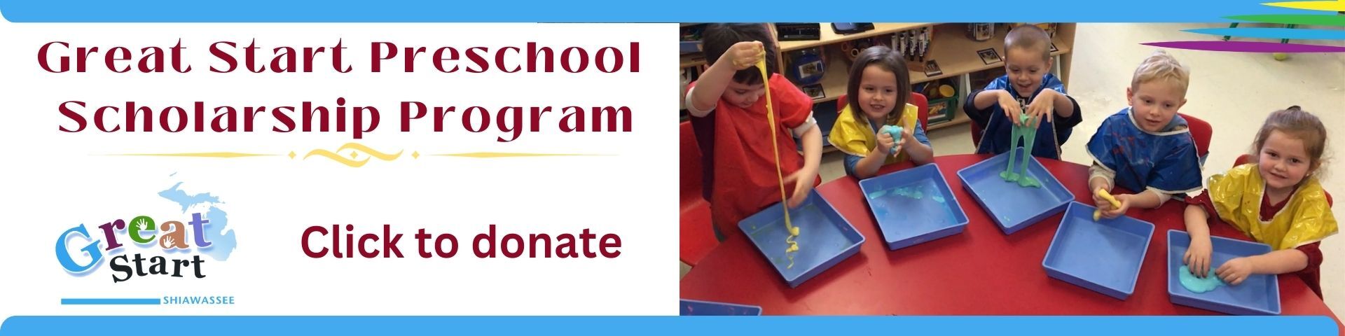 Click to donate to the Great Start Preschool Scholarship program